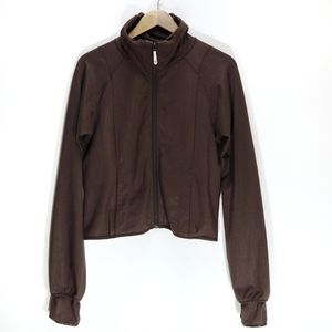 Lululemon | Brown Herrigbone Print Full Zip Jacket US 8